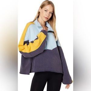 🔥🔥SALE🔥🔥Free People Split Second 1/2 Zip blue combo